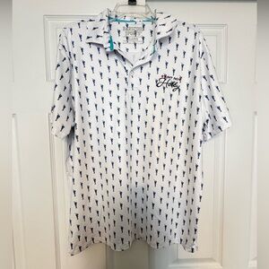 Barstool Ain’t No Hobby White and Blue Men's Polo Shirt